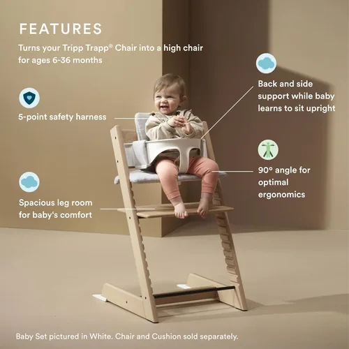 Miniatura 2 de Stokke Tripp Trapp - Juego de 2 piezas para bebé, color rosa sereno, para edades de 6 a 36 meses, convierte la silla Tripp Trapp en una cómoda silla