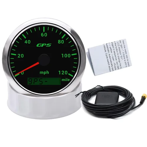 Miniatura 7 de KAOLALI Velocímetro GPS de 85 mm 3-3/8" 0-193 km/h para embarcaciones, velocímetro GPS impermeable para marino, odómetro de velocidad marino 120