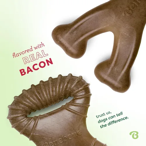 Miniatura 2 de Benebone Paquete de 2 juguetes masticables para perros, hechos en Estados Unidos, sabor a tocino real