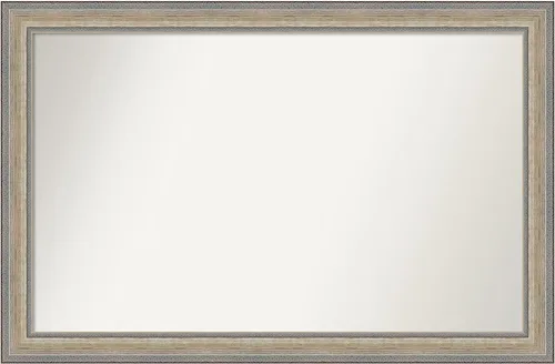 Miniatura 196 de Amanti Art Espejo de baño plateado para sobre fregadero, 28 x 47 pulgadas, espejo rectangular de plata imperial, marco de madera tradicional de gran