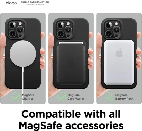Miniatura 4 de elago Funda magnética compatible con MagSafe y iPhone 13 Pro de 6.1 pulgadas, imanes integrados, silicona líquida, funda protectora, compatible