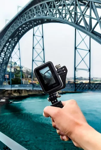 Miniatura 4 de Soporte vertical negro para GoPro Hero 4/5/6/7/8/9, DJI Osmo Action, compatible con iPhone