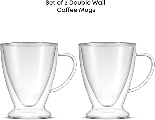 Miniatura 3 de JoyJolt Declan Irish - Tazas de café expreso de vidrio con aislamiento de doble pared (juego de 2) -5 onzas.