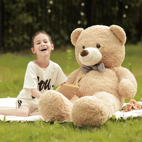 Miniatura 2 de Poutmac Oso de Peluche Gigante de 47 Pulgadas Animal de Peluche Marrón Gran Oso de Peluche Regalo de San Valentín para Novia Animales de Peluche