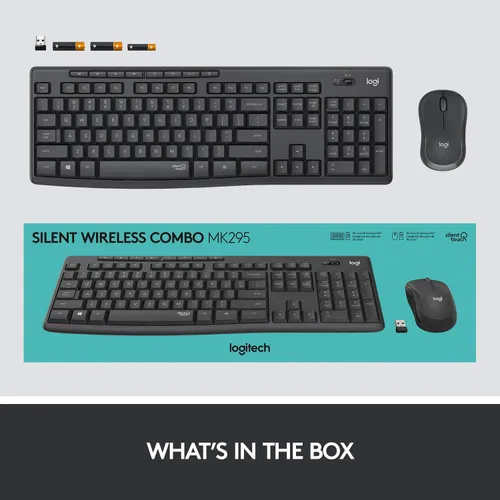 Miniatura 7 de Logitech MK295 - Teclado y mouse inalámbricos silenciosos, RF inalámbrico, QWERTY, negro, 104 teclas, 2,4 GHz, rango de 32.8 ft, tecnología