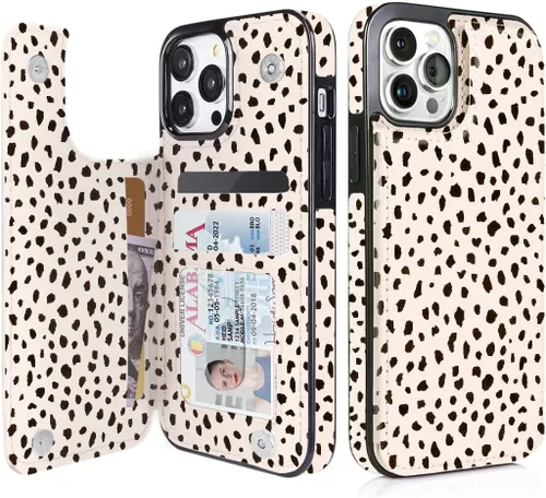 Miniatura 8 de uCOLOR Funda compatible con iPhone 13 Pro Max de 6.7 pulgadas con ranura para tarjetero, función atril, doble cierre magnético y diseño de bloqueo