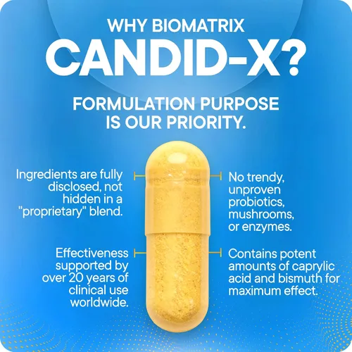 Miniatura 3 de BioMatrix Candida Cleanse, suplemento de salud intestinal con berberina, orégano, caprilato de sodio, manzanilla, jengibre, PAU D'arco Candid-X