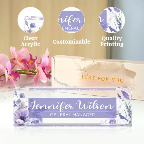 Miniatura 6 de Placa de identificación para escritorio, decoración de oficina personalizada para mujeres y hombres, accesorios acrílicos, regalos de agradecimiento