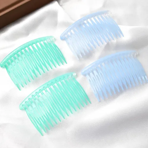 Miniatura 12 de Peine lateral de plástico para el cabello, juego de peines laterales de pelo francés rosa, peine giratorio de plástico, accesorios para niñas