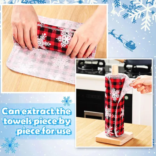 Miniatura 3 de Redbaker 50 piezas de toallas de papel reutilizables, paños de algodón reutilizables sin papel, toallas de papel absorbentes lavables para inodoro