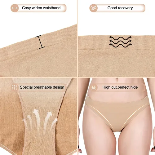Miniatura 4 de MOLLDAN Calzoncillos de ballet de baile profesional para mujeres y niñas, sin costuras, ropa interior de bailarina beige