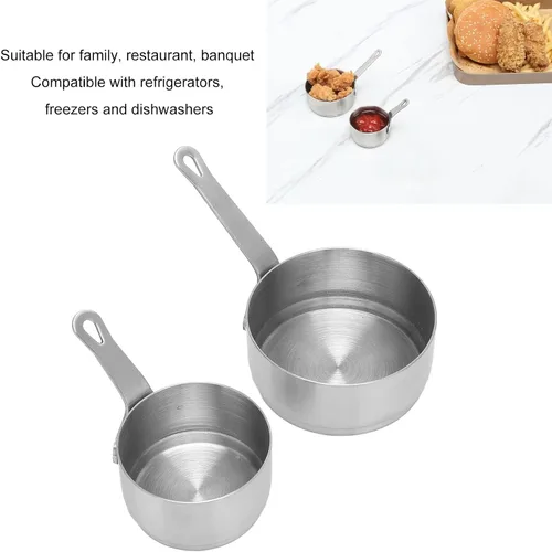 Miniatura 2 de 2 tazas de salsa de acero inoxidable 304 apilables con diseño de mango para banquetes al aire libre, picnics al aire libre, cuencos de condimentos