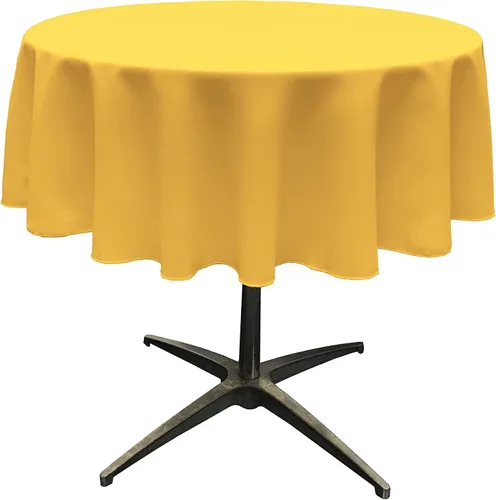 Miniatura 171 de LA Linen - Mantel redondo lavable de popelina de poliéster, resistente a manchas y arrugas, 51", mantel de tela para comedor, cocina, fiesta, Negro