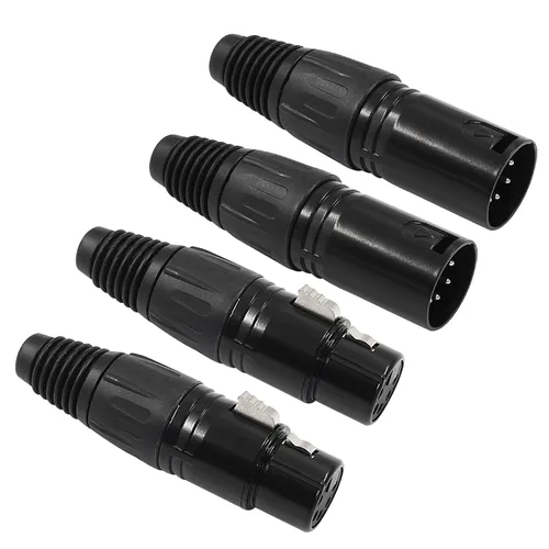 Miniatura 6 de Hordion Adaptador de enchufe de micrófono de conector hembra XLR de 4 pines, conector de micrófono, conector de cable XLR, reemplazo de enchufe