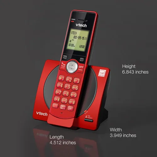 Miniatura 9 de VTech Teléfono inalámbrico de 3 auriculares para el hogar con identificador de llamadas/llamada en espera, teléfonos de línea fija, teclado