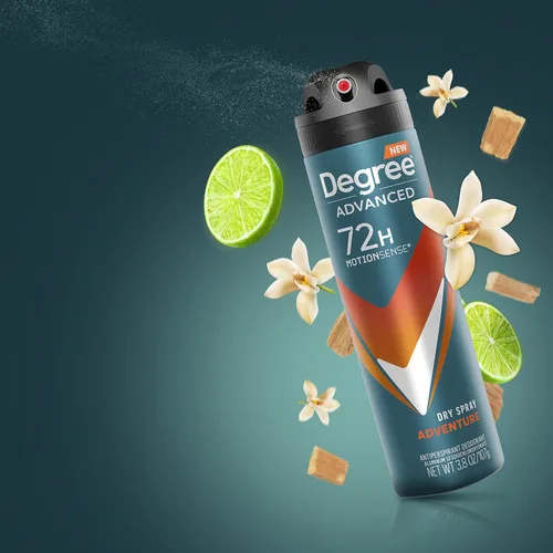 Miniatura 11 de Degree Men Desodorante Antitranspirante Avanzado en Aerosol Seco Adventure Protección de 72 Horas contra el Sudor y el Olor para Hombres
