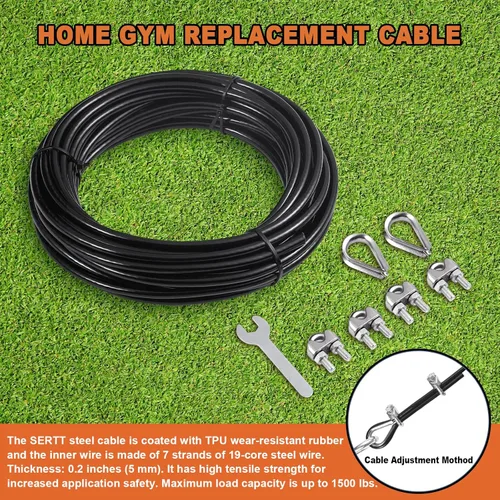 Miniatura 2 de SERTT Cable de repuesto para máquina de cable de polea, cable de polea para gimnasio casero DIY, longitud de cable de alambre de 32.8/65.6/98.4 pies