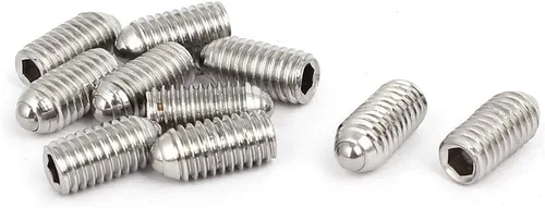 uxcell M5x10mm 304 Acero Inoxidable Spring Hex Socket Ball Point Grub Set Tornillos 10pcs