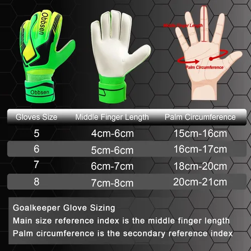 Miniatura 5 de Guantes de portero de fútbol para niños, jóvenes y adultos, guantes de portero de fútbol de agarre fuerte con protección para los dedos