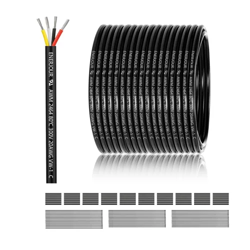 Miniatura 20 de Cable eléctrico de calibre 16, 4 conductores, 50 pies, UL 2464, cable de 16 AWG de 4 hilos, cable de cobre estañado de PVC trenzado calibre 16/4