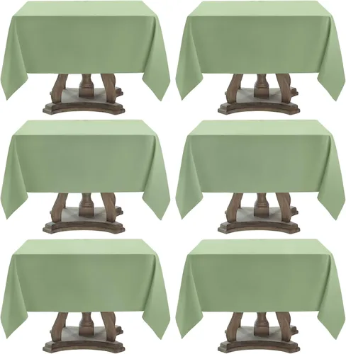 Miniatura 41 de Manteles rectangulares de 60 x 120 pulgadas, paquete de 2 manteles negros para 6 pies, lavables, decorativos, de lino y poliéster, para mesa