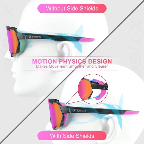 Miniatura 7 de X-TIGER Gafas de ciclismo polarizadas para hombres y mujeres, 5 lentes intercambiables UV400, gafas de sol deportivas, béisbol, correr, pescar Lente