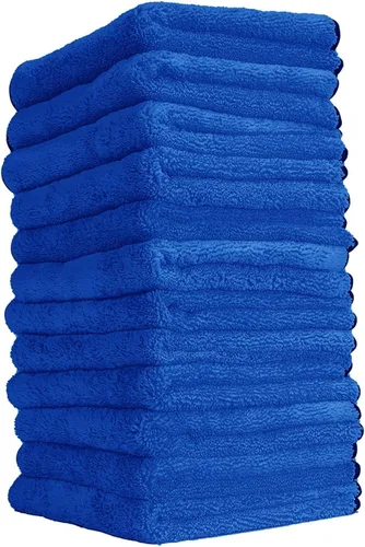 Miniatura 2 de Chemical Guys Toallas profesionales de microfibra de grado premium para autos, azul, 16 x 16 pulgadas, paños ultra suaves y sin rayones