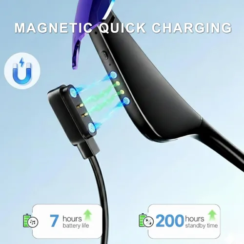 Miniatura 4 de Lentes inteligentes para hombres y mujeres, gafas de sol deportivas Bluetooth 5.3 con llamadas manos libres, altavoz de oreja abierta, UV400