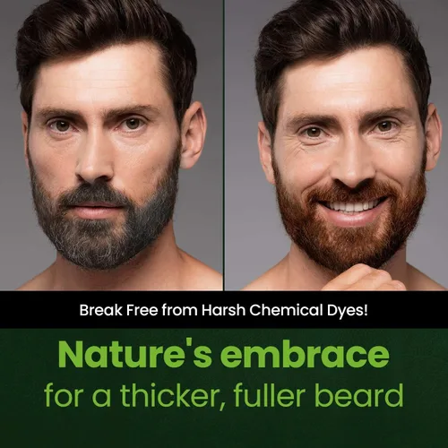 Miniatura 7 de Tinte para bigote y barba para hombre (marrón oscuro, paquete de 3), sin PPD, sin amoníaco, vegano con ingredientes naturales, suave para pieles