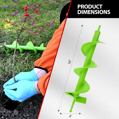 Miniatura 4 de MAZING Broca de taladro en espiral mejorada de 16 x 4 pulgadas para plantar, broca de taladro de jardín resistente, herramienta de plantación