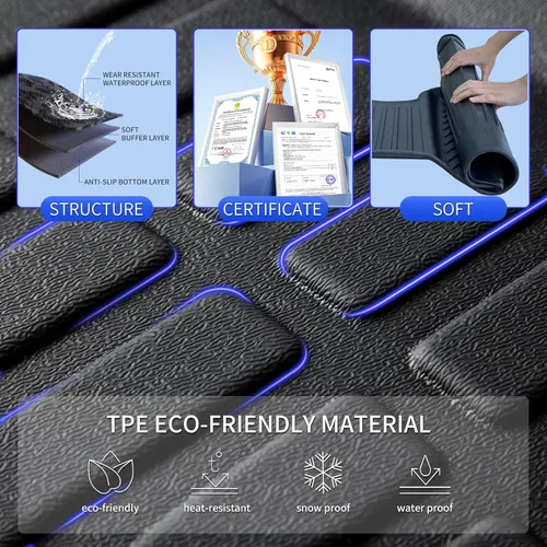 Miniatura 3 de KELCSEECS - Tapetes de piso y forro de carga para auto