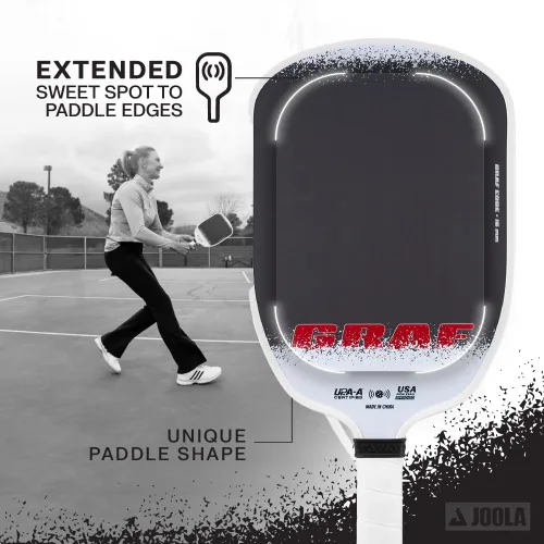 Miniatura 3 de JOOLA GRAF Edge 16mm Pala de Pickleball - Raqueta de Pickleball de Fibra de Carbono para Mayor Giro y Control - Forma Agassi para Potencia