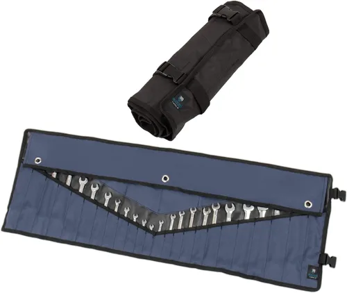 Rugged Tools Bolsa enrollable para llaves – Organizador de llaves y portaherramientas con etiquetas SAE y métricas