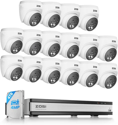 Miniatura 10 de ZOSI C220 8CH 4MP QHD 2.5K PoE Sistema de cámara de seguridad para el hogar, NVR de 8 canales 5MP 3K con 2TB HDD para grabación 24/7, 4 x cámaras IP