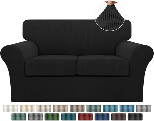 Miniatura 15 de Turquoize 2 fundas para sillas de sala de estar, funda de sofá con fundas de cojín individuales, funda de muebles para sillas (silla, beige biscotti)