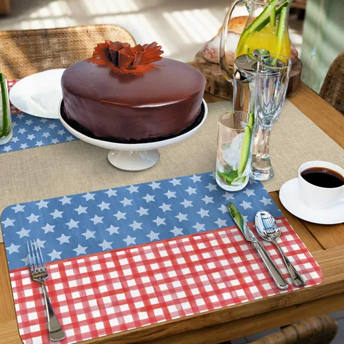 Miniatura 7 de CounterArt Americana Style - Juego de 4 manteles individuales reversibles de plástico flexible de fácil cuidado, fabricados en los Estados Unidos