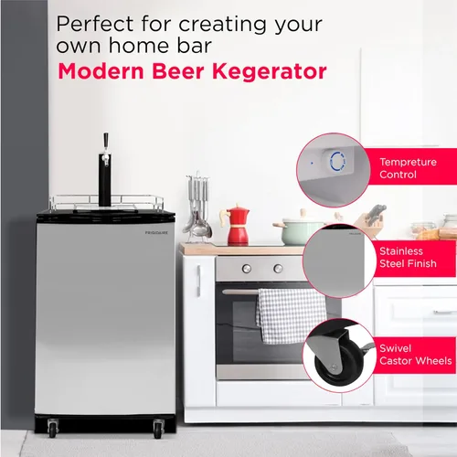 Miniatura 3 de Frigidaire EFRB200 Barra de cerveza Kegerator de acero inoxidable de 6.1 pies cúbicos