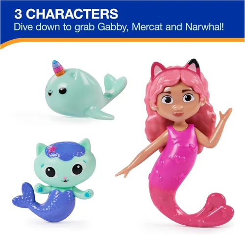 Miniatura 3 de SwimWays Gabby's Dollhouse - Juego de 3 personajes de buceo, accesorios de piscina y juguetes de piscina para niños, suministros para fiestas