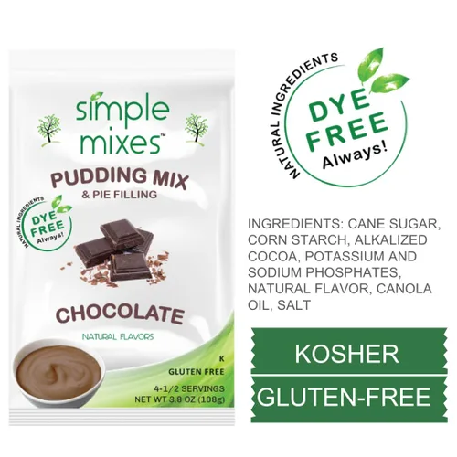 Miniatura 2 de Simple Mixes Mezcla Natural de Pudín Instantáneo y Relleno de Pastel, Aperitivo Saludable, Chocolate, Sin Gluten y Sin Colorantes, Sin Grasa ni