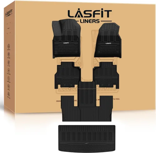 Miniatura 11 de LASFIT Alfombrillas de Piso para Jeep Grand Cherokee L 2021-2025 (SOLO para 6 Asientos Sin Consola Central) Revestimientos de Piso de Automóvil