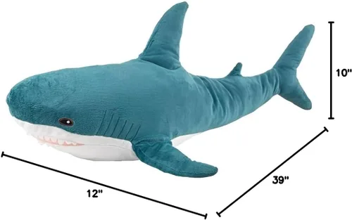 Miniatura 8 de Peluche de tiburón gigante de 39.4 pulgadas, almohada de tiburón de peluche súper suave y linda, decoración de habitación para niños y niñas, regalo