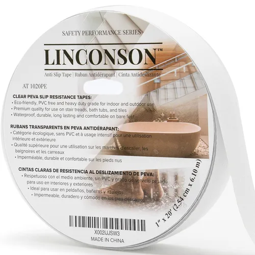 linconson 1 pulgada x 20 pies, agarre transparente antideslizante para escaleras y cinta antideslizante, uso en interiores y exteriores,