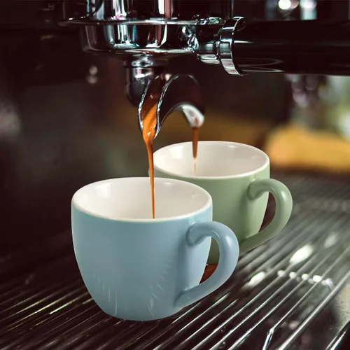Miniatura 2 de homEdge Mini taza de café de porcelana, 3 onzas / 90 ml, pequeñas tazas de café demitasse para expreso, té - Juego de 6, multicolor