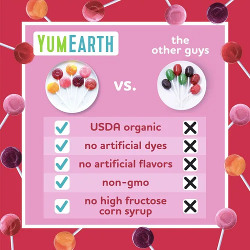 Miniatura 5 de YumEarth - Paquete variado de paletas orgánicas, 60 paletas favoritas con sabor a frutas, aptas para alérgicos, sin gluten, sin organismos