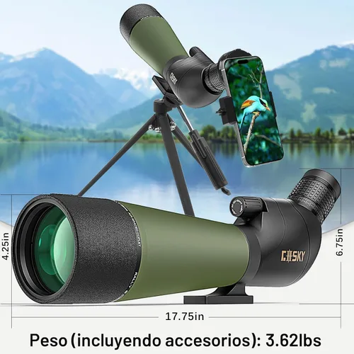 Miniatura 2 de Gosky Flagship DiamondEdge 20-60x80 Alcance de detección con trípode, bolsa de transporte y soporte rápido para teléfono - Alcance de observación
