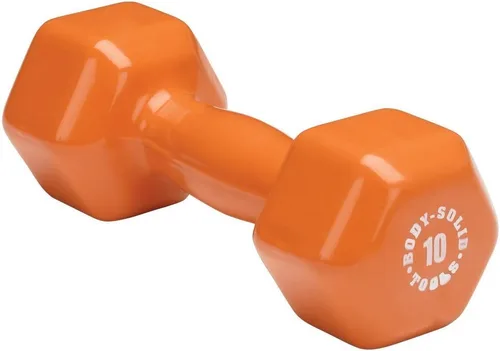 Miniatura 6 de Body-Solid Tools - Mancuerna de vinilo para entrenamiento aeróbico y terapia física, pesas de mano para mujeres, mancuernas hexagonales