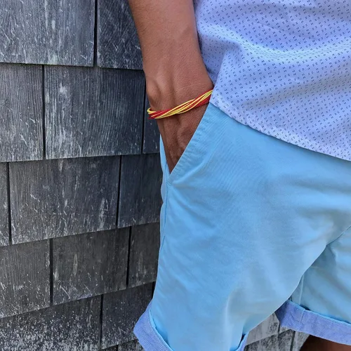 Miniatura 5 de Rumi Sumaq Pulseras de Orgullo y Bandera del País con Atadura de Tirón — Pulseras Macramé Trenzadas a Mano, Nudo de Pescado y Trenzadas Ajustables
