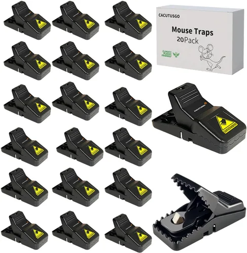 Miniatura 8 de Trampa reutilizable para ratones para interiores, paquete de 12 unidades, dispositivo de control de roedores de plástico fácil de configurar