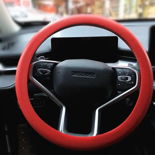 Miniatura 5 de Funda azul para volante de automóvil: universal RPKEY de 13.5 a 15 pulgadas, funda de silicona compatible con la mayoría de los modelos