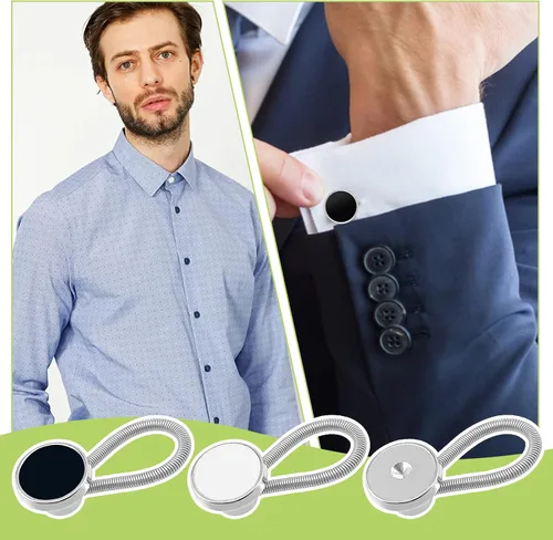 Miniatura 7 de 9 extensores de cuello de alta calidad para camisas de vestir, pantalones de mezclilla para hombres y mujeres, extensores de botón elásticos